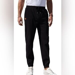 TROBOY Mens  Joggers Pants Casual Cargo Pants Drawstring Elastic Waist